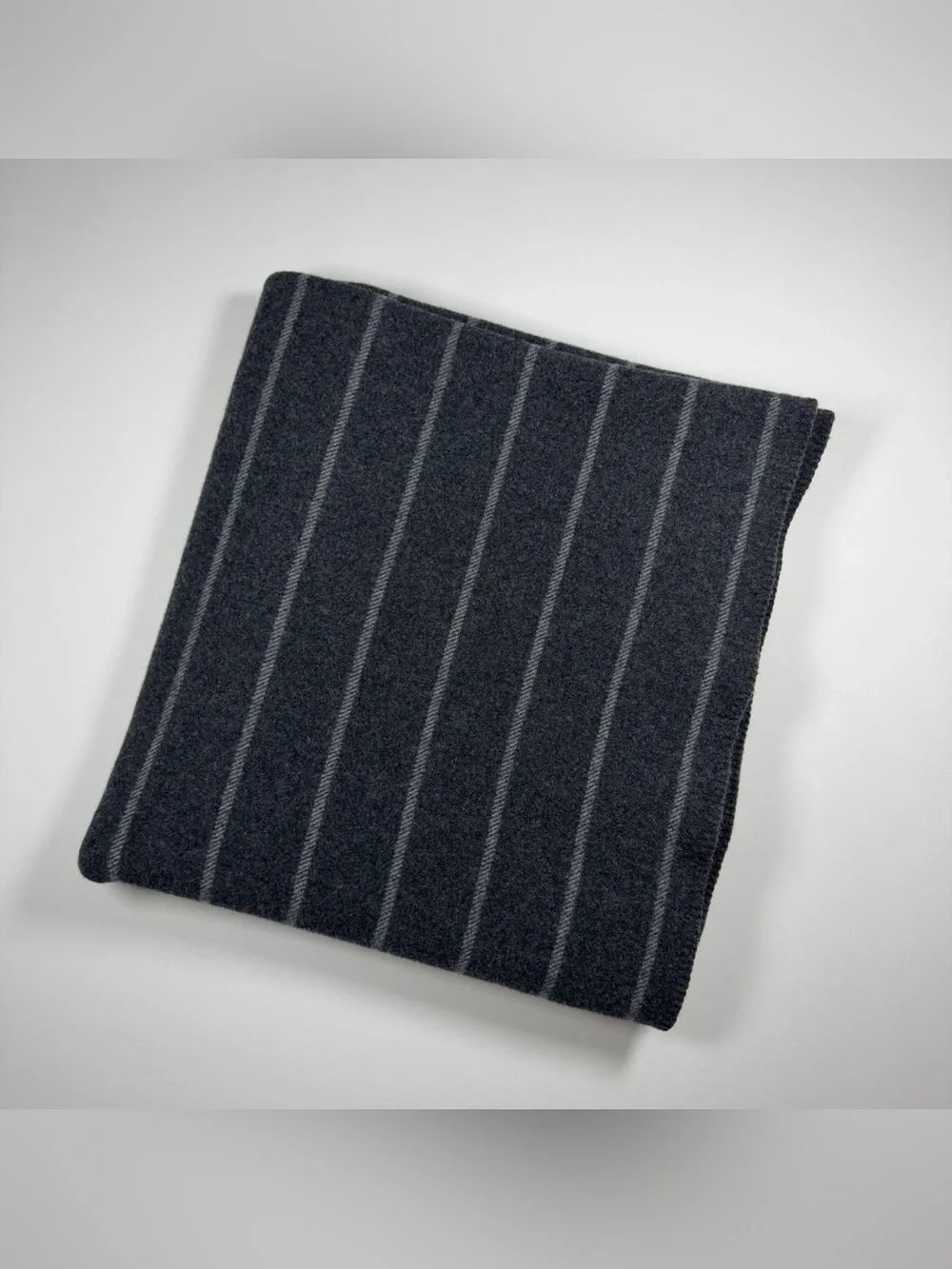 Pendleton Room & Board 1 Wool Blanket & 2 Shams Set Irving Stripe 79x82 Grey USA